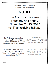 Court Closure, 11/24-25/2022