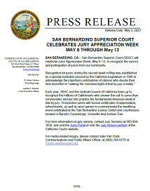 SBSC Celebrates Jury Appreciation Week May 8 Through May 12